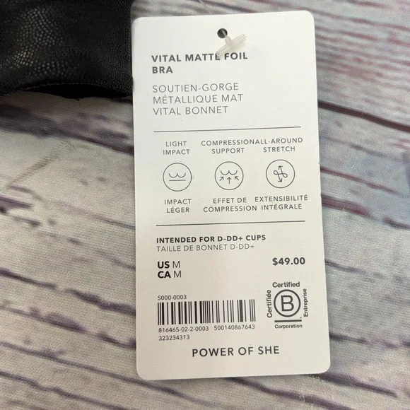 New Athleta Vital Matte Foil Bra D-DD - Picture 7 of 11